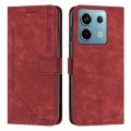 For Xiaomi Redmi Note 13 Pro 4G Global Skin Feel Stripe Pattern Leather Phone Case with Long Lanyard