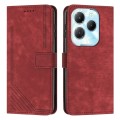 For Infinix Hot 40 / 40 Pro Skin Feel Stripe Pattern Leather Phone Case with Lanyard(Red)