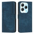 For Infinix Hot 40 / 40 Pro Skin Feel Stripe Pattern Leather Phone Case with Lanyard(Blue)