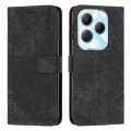 For Infinix Hot 40 / 40 Pro Skin Feel Stripe Pattern Leather Phone Case with Lanyard(Black)