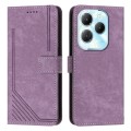 For Infinix Hot 40 / 40 Pro Skin Feel Stripe Pattern Leather Phone Case with Lanyard(Purple)