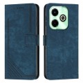 For Infinix Hot 40i Skin Feel Stripe Pattern Leather Phone Case with Lanyard(Blue)