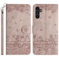 For Samsung Galaxy S24 Cat Embossing Pattern Leather Phone Case with Lanyard(Grey)