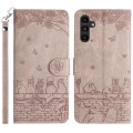 For Samsung Galaxy S24+ Cat Embossing Pattern Leather Phone Case with Lanyard(Grey)