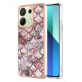 For Xiaomi Redmi Note 13 4G Global Electroplating IMD TPU Phone Case(Pink Scales)