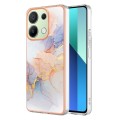 For Xiaomi Redmi Note 13 4G Global Electroplating IMD TPU Phone Case(White Marble)
