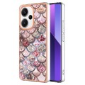 For Xiaomi Redmi Note 13 Pro+ 5G Electroplating IMD TPU Phone Case(Pink Scales)