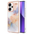 For Xiaomi Redmi Note 13 Pro+ 5G Electroplating IMD TPU Phone Case(White Marble)