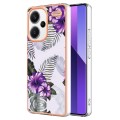 For Xiaomi Redmi Note 13 Pro+ 5G Electroplating IMD TPU Phone Case(Purple Flower)