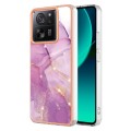 For Xiaomi 13T/13T Pro Electroplating Marble Dual-side IMD Phone Case(Purple 001)