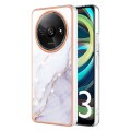 For Xiaomi Redmi A3 Electroplating Marble Dual-side IMD Phone Case(White 006)