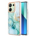 For Xiaomi Redmi Note 13 4G Global Electroplating Marble Dual-side IMD Phone Case(Green 003)