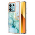 For Xiaomi Redmi Note 13 5G Global Electroplating Marble Dual-side IMD Phone Case(Green 003)