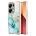For Xiaomi Poco M6 Pro 4G Electroplating Marble Dual-side IMD Phone Case(Green 003)