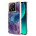 For Xiaomi 13T/13T Pro Electroplating Marble Dual-side IMD TPU Phone Case(Purple 016)