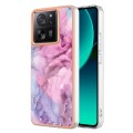 For Xiaomi 13T/13T Pro Electroplating Marble Dual-side IMD TPU Phone Case(Pink 013)