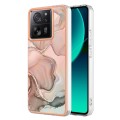 For Xiaomi 13T/13T Pro Electroplating Marble Dual-side IMD TPU Phone Case(Rose Gold 015)