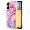 For Xiaomi Redmi 13C 4G Electroplating Marble Dual-side IMD TPU Phone Case(Pink 013)