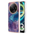 For Xiaomi Redmi A3 Electroplating Marble Dual-side IMD TPU Phone Case(Purple 016)