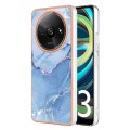 For Xiaomi Redmi A3 Electroplating Marble Dual-side IMD TPU Phone Case(Blue 018)