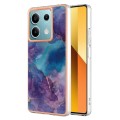 For Xiaomi Redmi Note 13 5G Global Electroplating Marble Dual-side IMD TPU Phone Case(Purple 016)