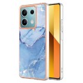 For Xiaomi Redmi Note 13 5G Global Electroplating Marble Dual-side IMD TPU Phone Case(Blue 018)