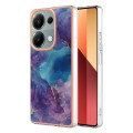 For Xiaomi Redmi Note 13 Pro 4G/Poco M6 Pro 4G Electroplating Marble Dual-side IMD TPU Phone Case(Pu