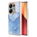 For Xiaomi Redmi Note 13 Pro 4G/Poco M6 Pro 4G Electroplating Marble Dual-side IMD TPU Phone Case(Bl