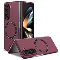 For Samsung Galaxy Z Fold5 Magsafe Magnetic Folding PC Phone Case(Wine Red)