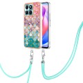 For Honor X6a Electroplating IMD TPU Phone Case with Lanyard(Colorful Scales)