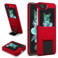 For Samsung Galaxy Z Flip5 5G Three-dimensional Folding Holder PC Phone Case(Red)