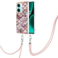 For OnePlus Nord CE3 Electroplating IMD TPU Phone Case with Lanyard(Pink Scales)