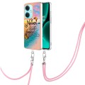For OnePlus Nord CE3 Electroplating IMD TPU Phone Case with Lanyard(Dream Butterfly)