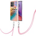 For Motorola Moto G84 Electroplating IMD TPU Phone Case with Lanyard(Dream Butterfly)