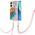 For Xiaomi Redmi Note 13 4G Global Electroplating IMD TPU Phone Case with Lanyard(Dream Butterfly)