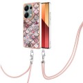 For Xiaomi Redmi Note 13 Pro 4G Global  Electroplating IMD TPU Phone Case with Lanyard(Pink Scales)