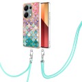 For Xiaomi Redmi Note 13 Pro 4G Global  Electroplating IMD TPU Phone Case with Lanyard(Colorful Scal