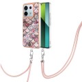 For Xiaomi Redmi Note 13 Pro 5G Global Electroplating IMD TPU Phone Case with Lanyard(Pink Scales)