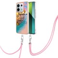 For Xiaomi Redmi Note 13 Pro 5G Global Electroplating IMD TPU Phone Case with Lanyard(Dream Butterfl