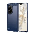 For Honor 100 Pro Brushed Texture Carbon Fiber TPU Phone Case(Blue)