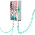 For OPPO Reno11 Pro 5G Global Electroplating IMD TPU Phone Case with Lanyard(Colorful Scales)