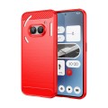 For Nothing Phone 2a Brushed Texture Carbon Fiber TPU Phone Case(Red)
