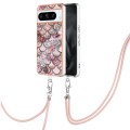 For Google Pixel 8 Pro Electroplating IMD TPU Phone Case with Lanyard(Pink Scales)