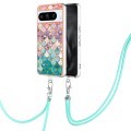 For Google Pixel 8 Pro Electroplating IMD TPU Phone Case with Lanyard(Colorful Scales)