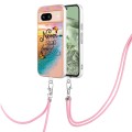 For Google Pixel 8a Electroplating IMD TPU Phone Case with Lanyard(Dream Butterfly)