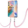 For Samsung Galaxy A24 4G Electroplating IMD TPU Phone Case with Lanyard(Dream Butterfly)