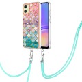 For Samsung Galaxy A05 Electroplating IMD TPU Phone Case with Lanyard(Colorful Scales)