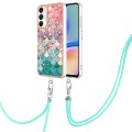For Samsung Galaxy A05s Electroplating IMD TPU Phone Case with Lanyard(Colorful Scales)