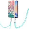 For Samsung Galaxy A25 5G Electroplating IMD TPU Phone Case with Lanyard(Colorful Scales)