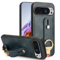 For Google Pixel 9 Wristband Leather Back Phone Case(Blue)